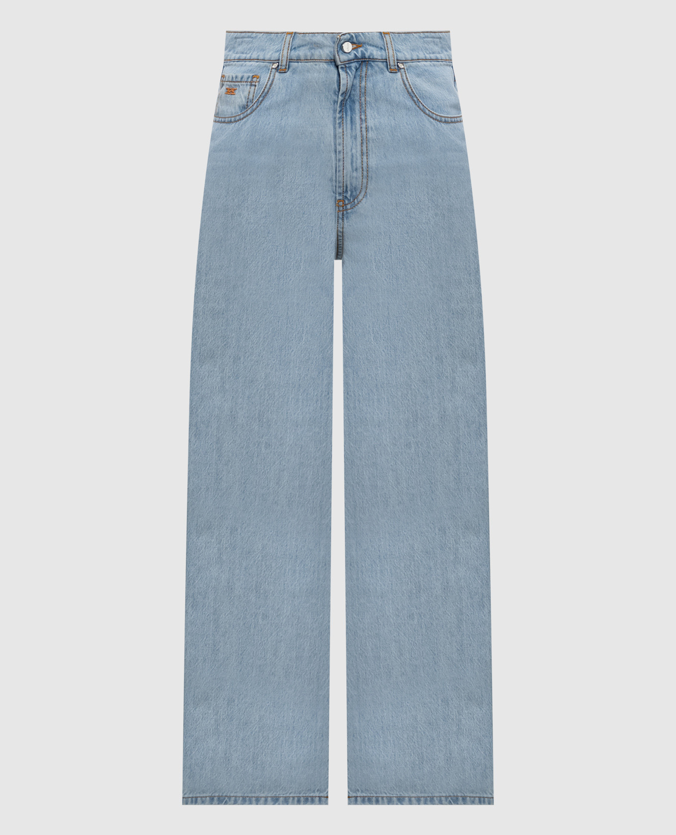 Голубые джинсы с вышивкой монограммы, Голубой, Широкие джинсы
Голубые джинсы с вышивкой монограммы, Голубой, Широкие джинсы