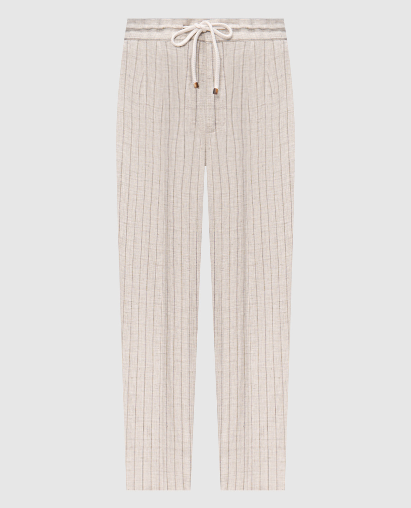 Бежевые брюки из льна в полоску, Бежевый, Зауженные брюки
Бежевые брюки из льна в полоску, Бежевый, Зауженные брюки