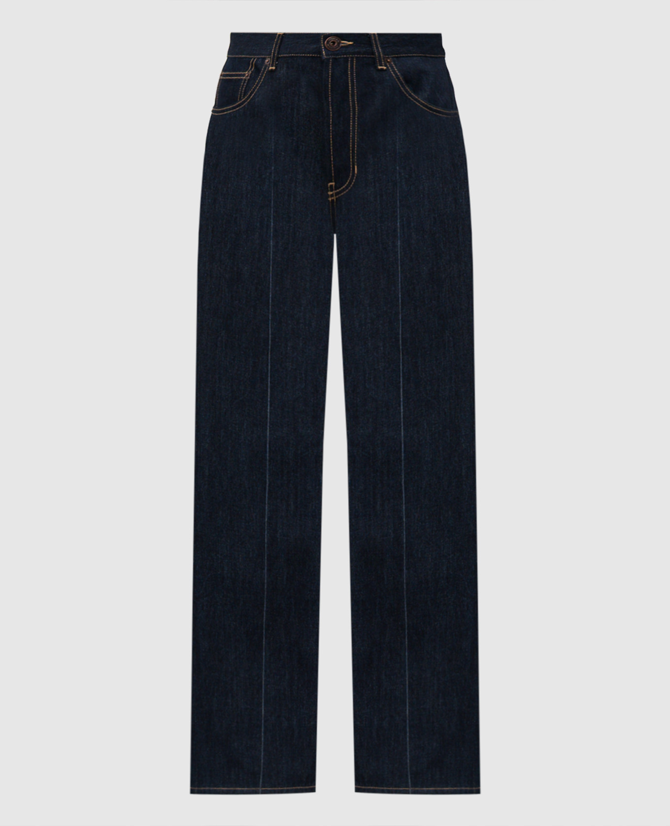 Синие джинсы с патчем, Тёмно-синий, Прямые джинсы 
Синие джинсы с патчем, Тёмно-синий, Прямые джинсы