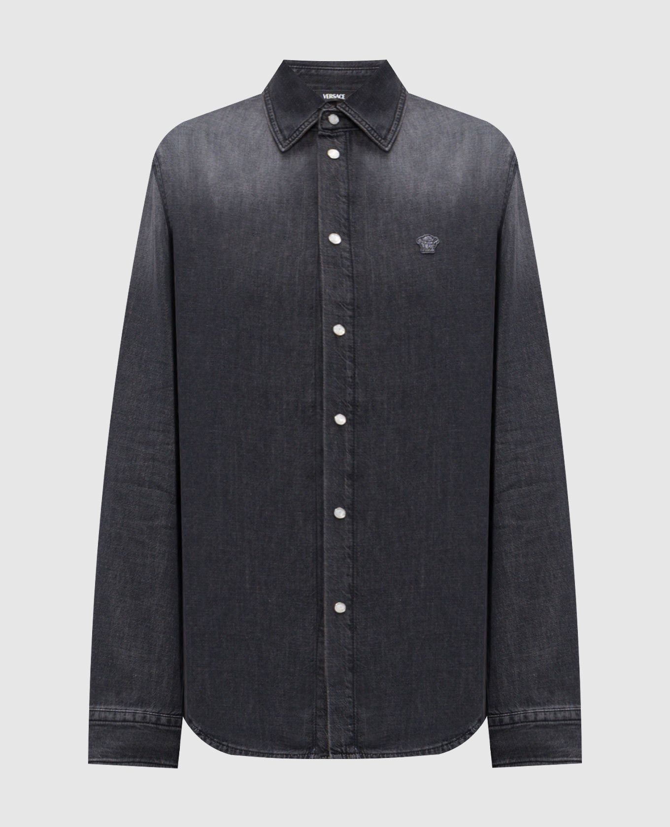 Черная рубашка джинсовая с нашивкой эмблемы, Черный, Рубашки
Черная рубашка джинсовая с нашивкой эмблемы, Черный, Рубашки