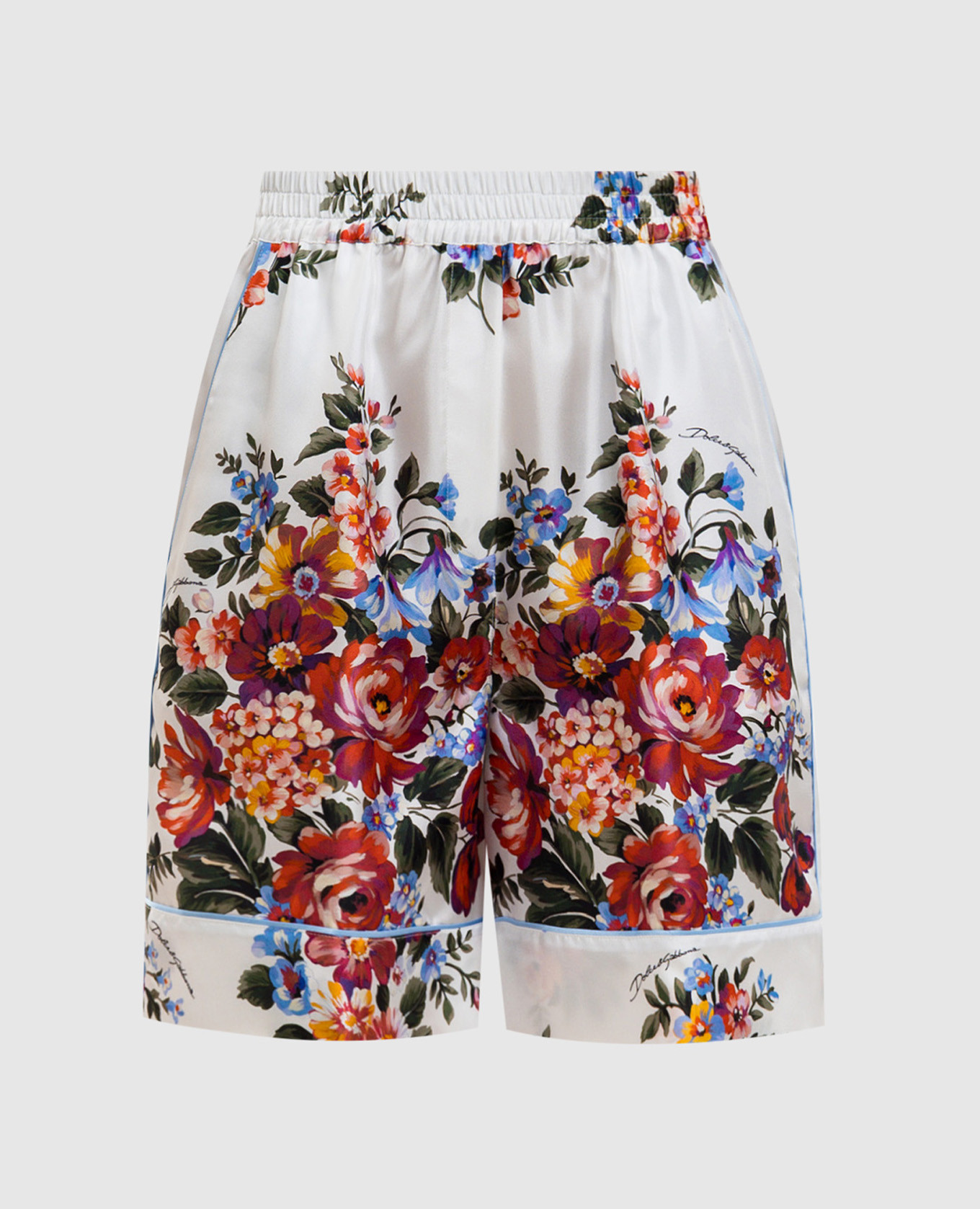 Белые шорты из шелка в цветочный принт, Белый, Шорты
Белые шорты из шелка в цветочный принт, Белый, Шорты