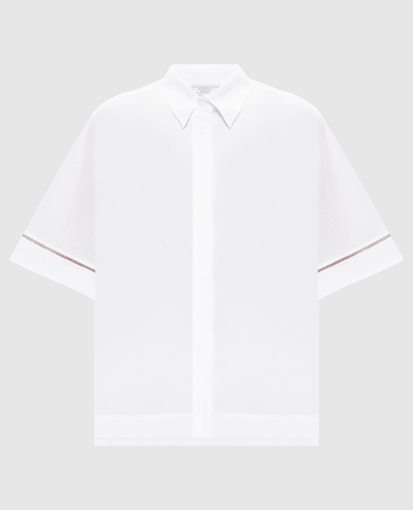 Белая рубашка с короткими рукавами с цепочкой мониль, Белый, Рубашки
Белая рубашка с короткими рукавами с цепочкой мониль, Белый, Рубашки