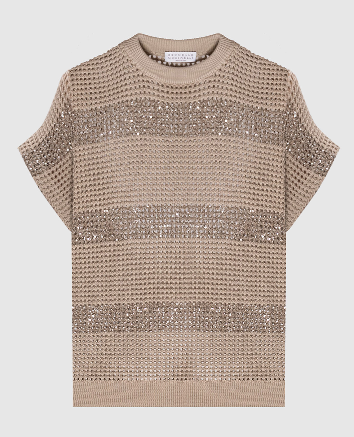 Коричневый ажурный жилет с пайетками, Трикотажные
Коричневый ажурный жилет с пайетками, Трикотажные