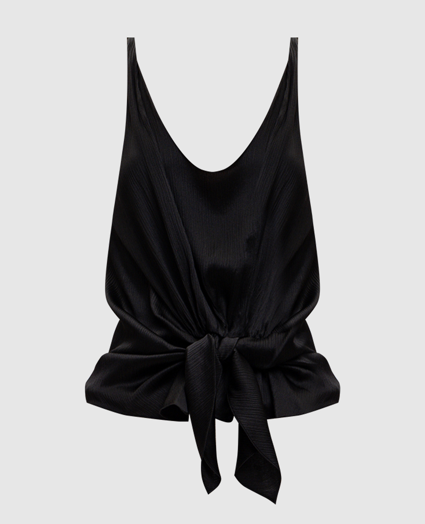 Черная майка из шелка с драпировкой, Черный, Майки
Черная майка из шелка с драпировкой, Черный, Майки