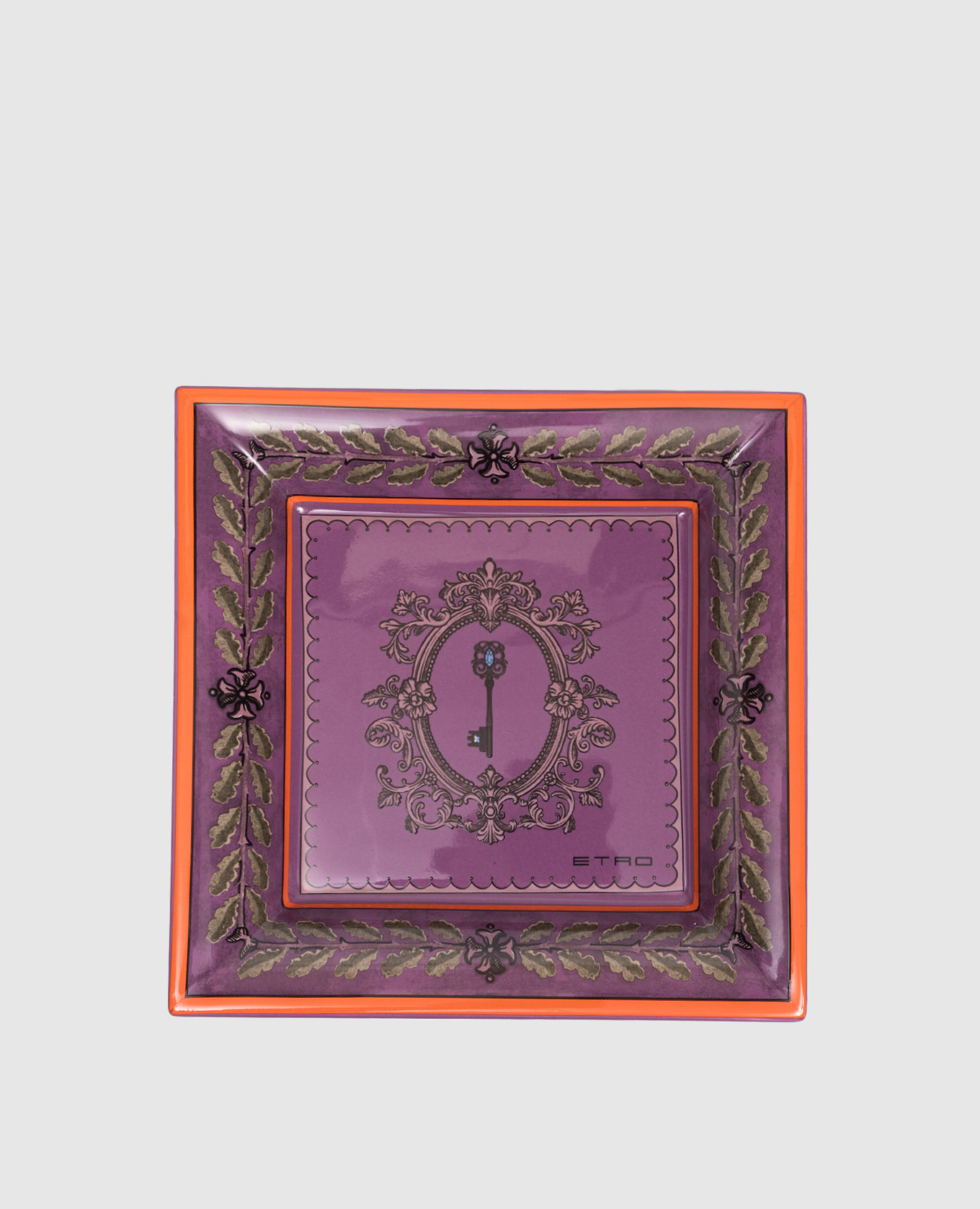 Фиолетовый керамический лакированный поднос с контрастным окантованием, Декор
Фиолетовый керамический лакированный поднос с контрастным окантованием, Декор