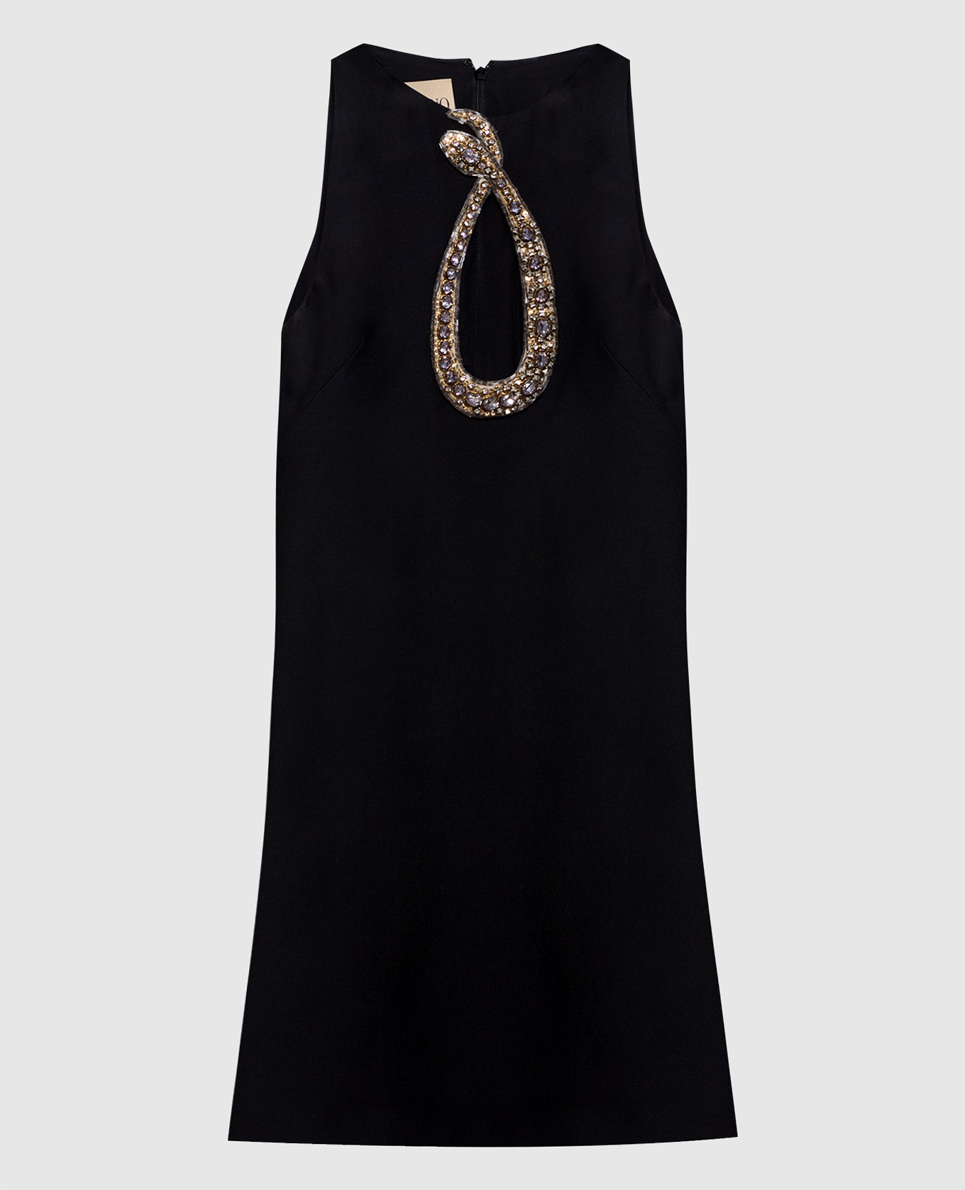 Черное платье мини из шерсти и шелка с аппликацией, Черный, Коктейльные платья
Черное платье мини из шерсти и шелка с аппликацией, Черный, Коктейльные платья