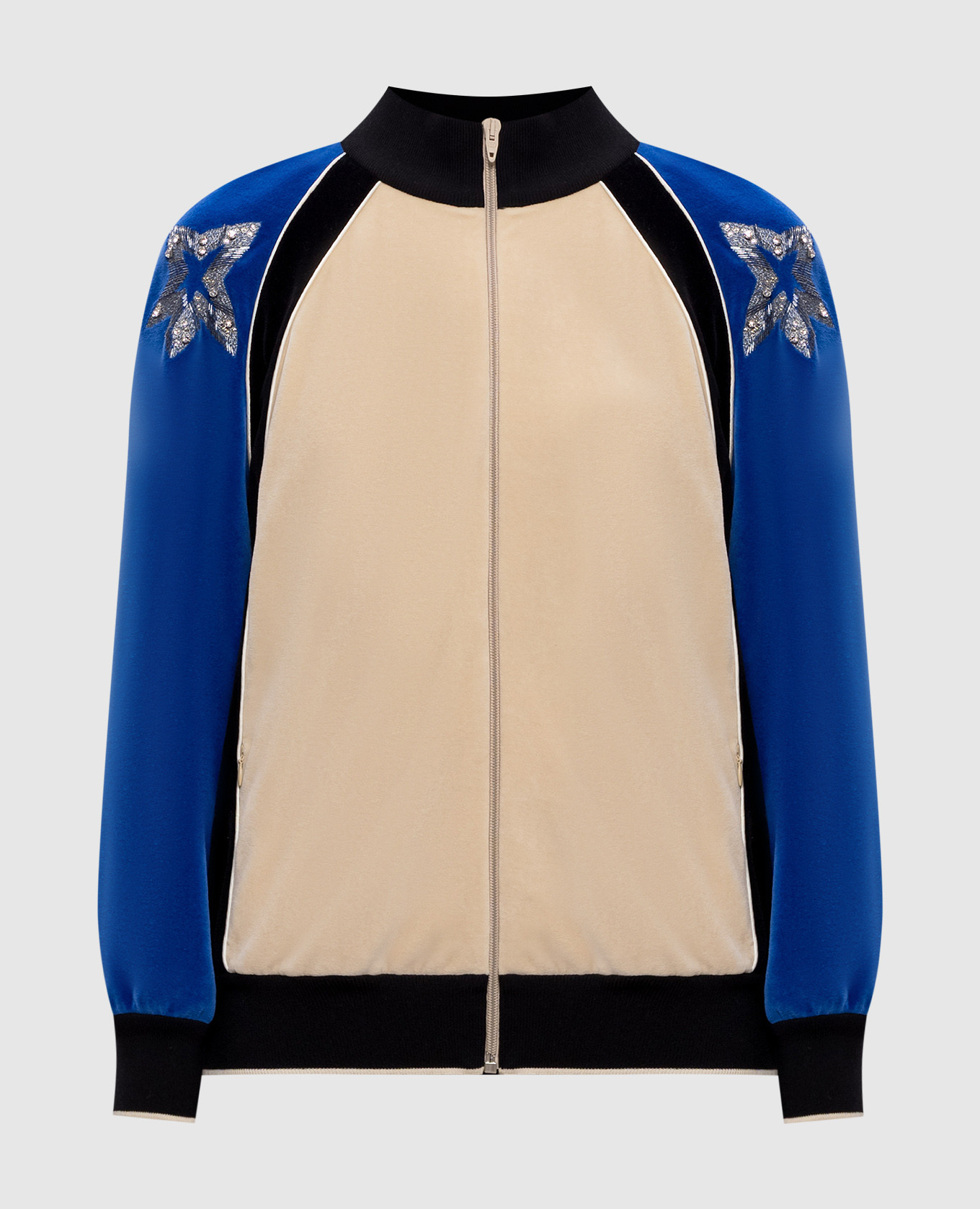 Бежевая спортивная велюровая куртка с кристаллами, Бежевый, Спортивные куртки
Бежевая спортивная велюровая куртка с кристаллами, Бежевый, Спортивные куртки