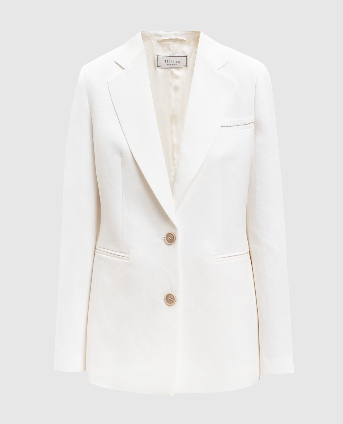 Белый жакет с леном с цепочкой мониль, Жакеты
Белый жакет с леном с цепочкой мониль, Жакеты