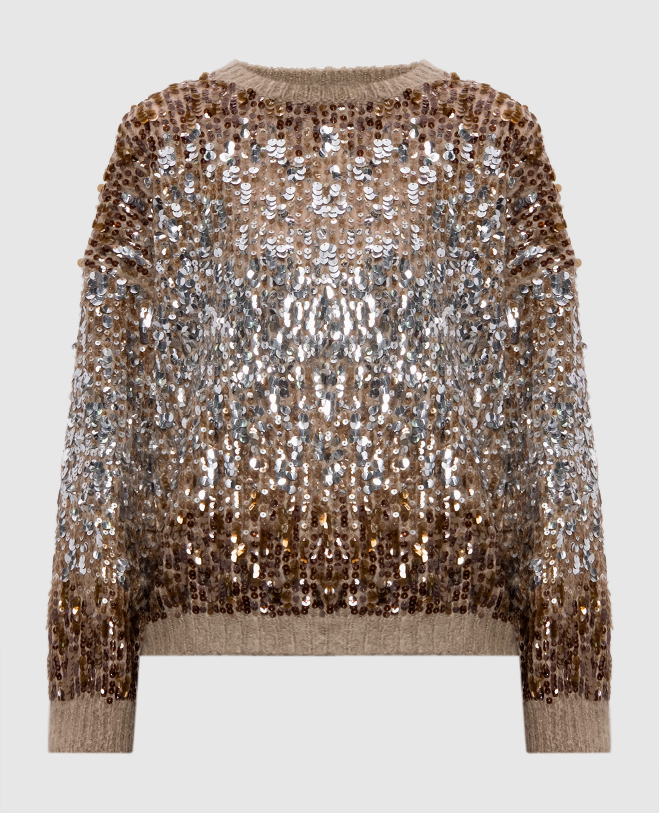 Бежевый свитер с шерстью в пайетке, Свитера
Бежевый свитер с шерстью в пайетке, Свитера