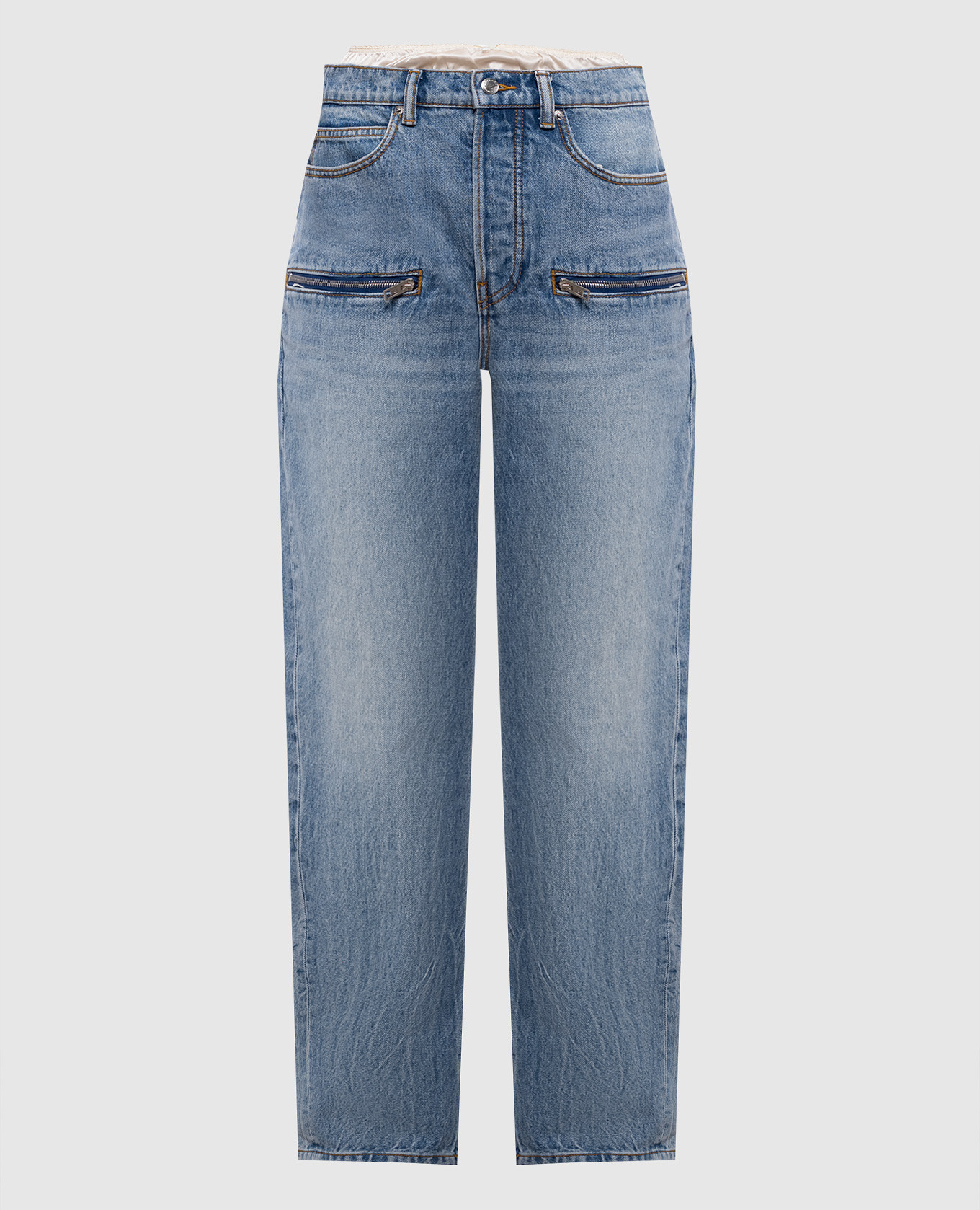 Голубые джинсы с патчем логотипа, Голубой, Прямые джинсы
Голубые джинсы с патчем логотипа, Голубой, Прямые джинсы