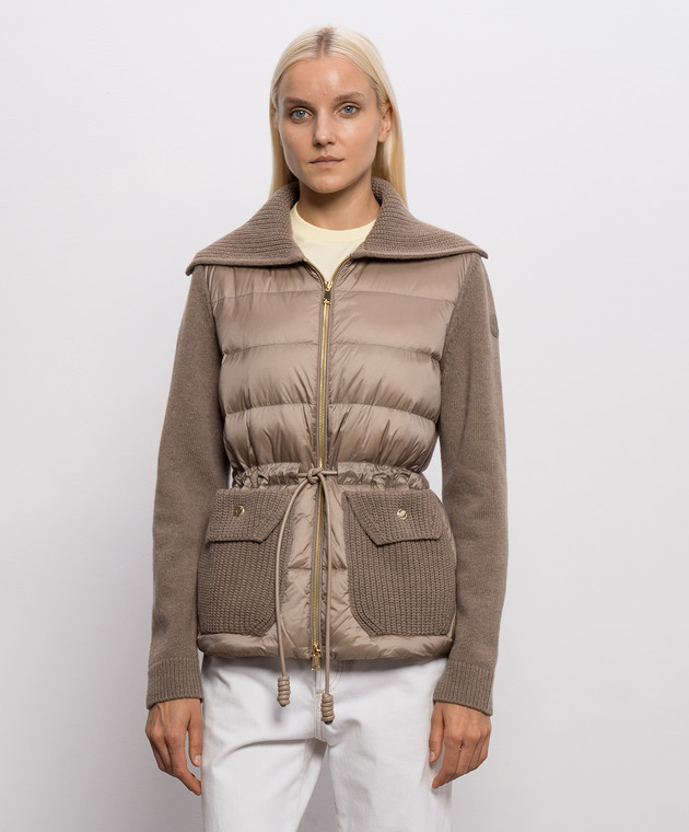 Moncler Коричневая комбинированная куртка L20939B00017M4281 изображение 3