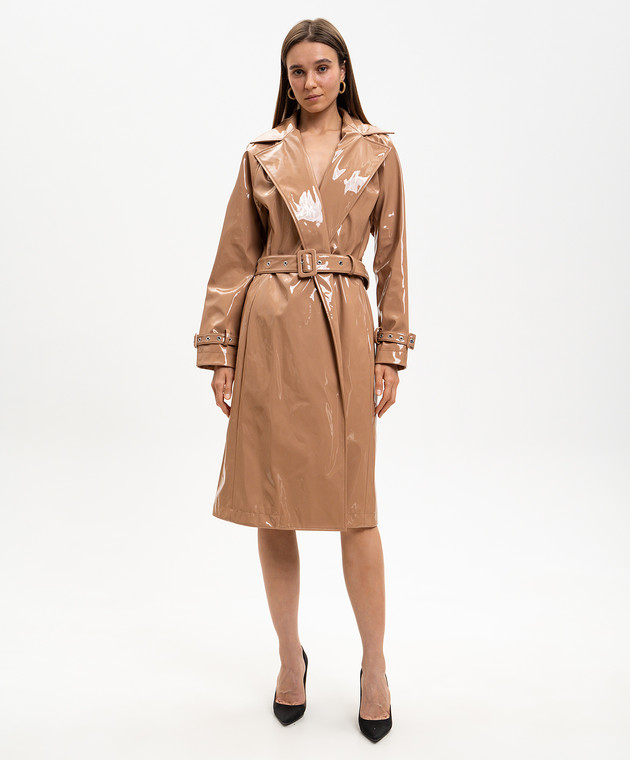 Dolce&Gabbana Коричневий лакований тренч F0W3WTFUSW7 зображення 3