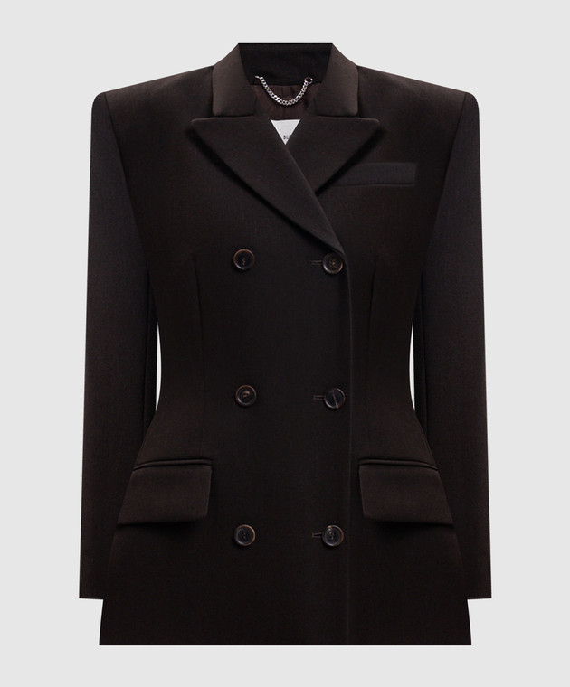 Magda Butrym Коричневий двобортний жакет з вовни BLAZER01108926