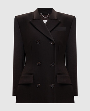Magda Butrym Коричневий двобортний жакет з вовни BLAZER01108926