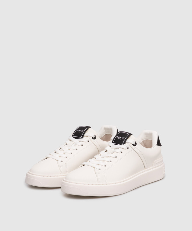 Balmain Білі шкіряні кросівки B-Court GN0VI690LVTR зображення 2