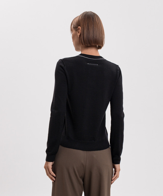 Maison Margiela MM6 Черный джемпер с шерстью S52HL0066M13037 изображение 4