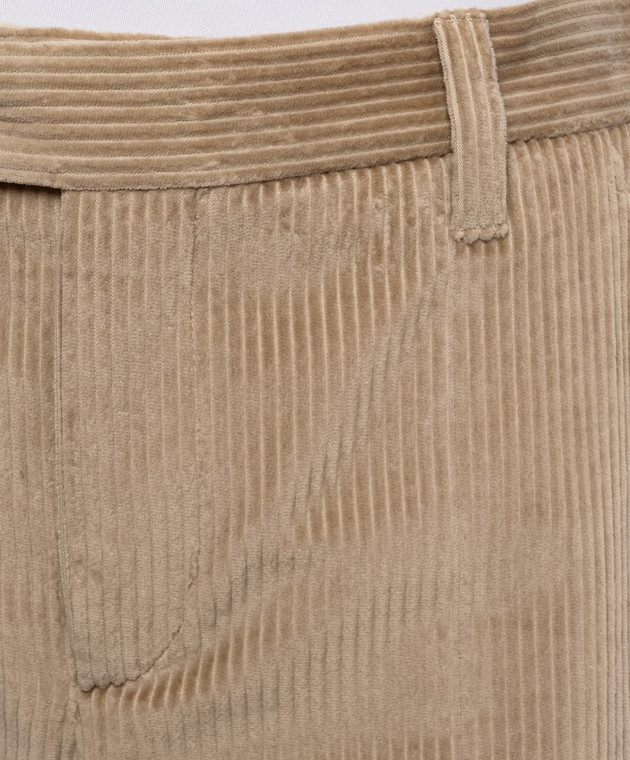 Brunello Cucinelli Бежевые вельветовые штаны MA180P9358 изображение 5