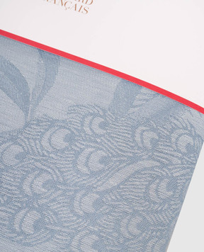 Le Jacquard Fraincais Блакитна скатертина À l'orangerie з льону у візерунок 30543
