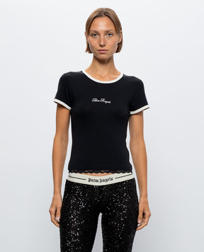 Palm Angels Черная футболка с принтом логотипа PAWAA004JR006