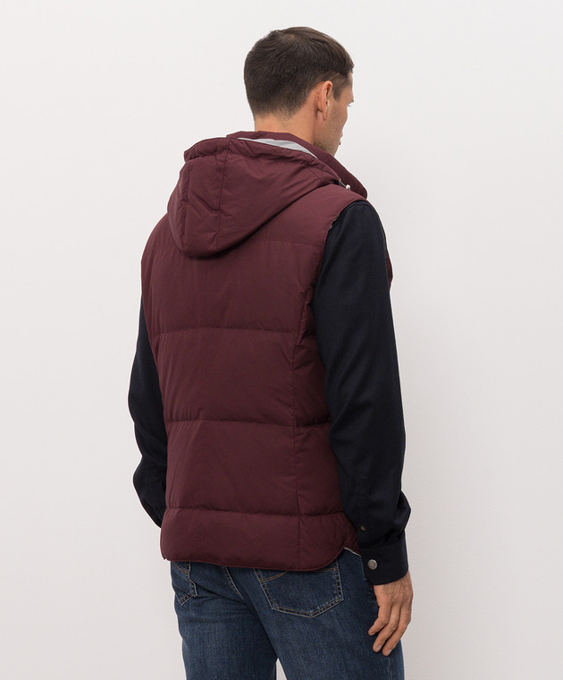 Brunello Cucinelli Бордовый пуховый жилет MV4081628 изображение 4