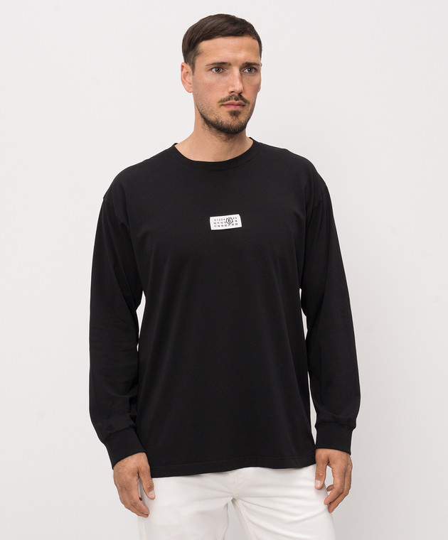 Maison Margiela MM6 Чорний лонгслів з нашивкою SH0NH0028M20258 зображення 3