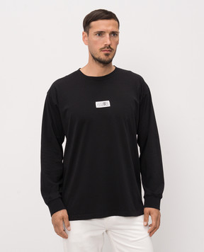 Maison Margiela MM6 Чорний лонгслів з нашивкою SH0NH0028M20258