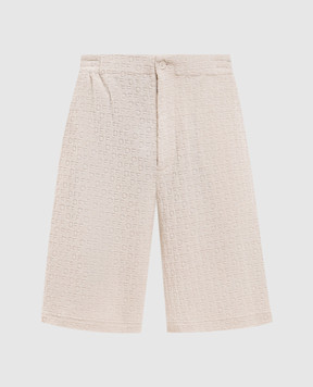 Off-White Бежевые шорты в узор логотипа OFF 44XCB092C9J0010