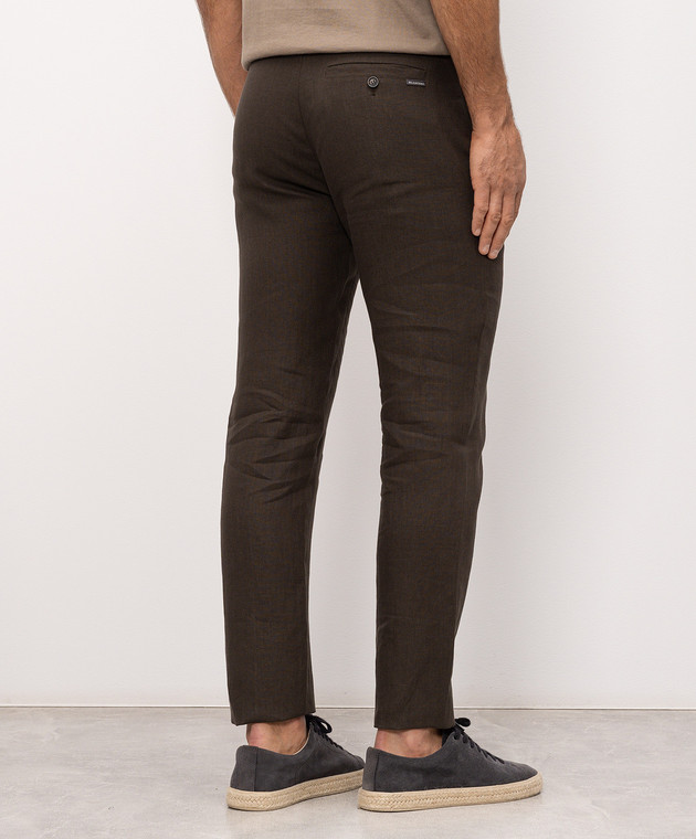 Bilancioni Коричневі штани з льону BE26P2DR1 зображення 4