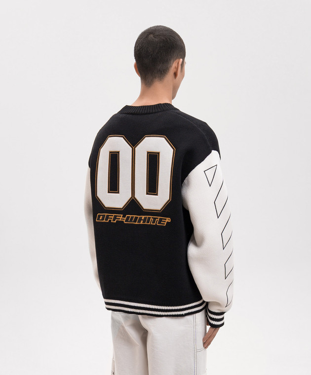 Off-White Чорний кардиган з вишивкою 44MHB019S26K002 зображення 4