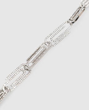 Off-White Сріблястий браслет Paperclip з кристалами OWOA132S26MET001