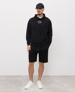 Iceberg Чорні шорти з брендовим принтом D020630A