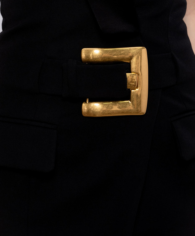 Balmain Чорна сукня міні з вовни HF1R5184ME54 зображення 5