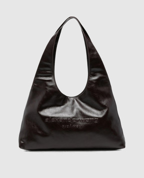 Alexander Wang Бордовая кожаная глянцевая сумка-тоут с фактурным логотипом 20226K62L