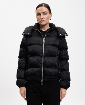 Dolce&Gabbana Чорна стьобана куртка у візерунок DG F9P48TFJSCE