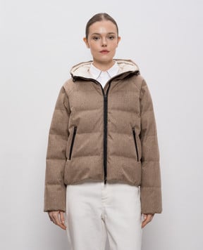Brunello Cucinelli Коричнева пухова куртка з вовни MK38P7720