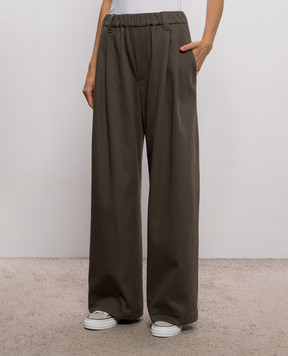 Brunello Cucinelli Штани кольору хакі MB156P9309