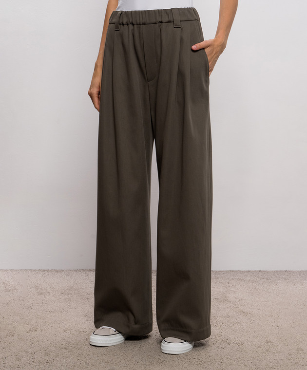 Brunello Cucinelli Брюки цвета хаки MB156P9309 изображение 3
