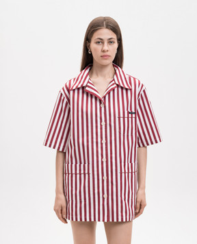 Dolce&Gabbana Бордовая рубашка в полоску F5U29TFR527