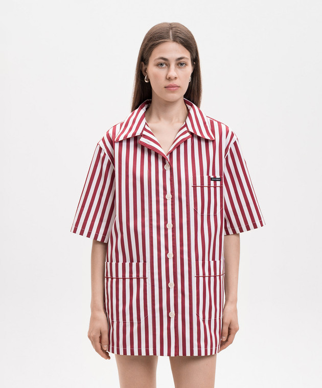 Dolce&Gabbana Бордовая рубашка в полоску F5U29TFR527 изображение 3