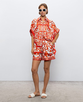 Dolce&Gabbana Блуза из шелка в брендовый принт F5T52TGDDRE