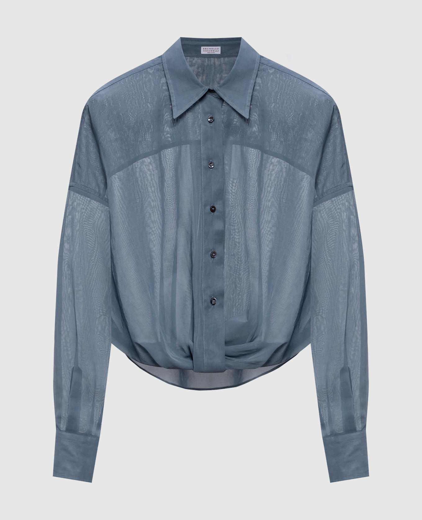 

Серая блуза с драпировкой, Серый, Блузы