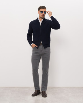 Cashmere&Whiskey Синий кардиган из шерсти мериноса 83110