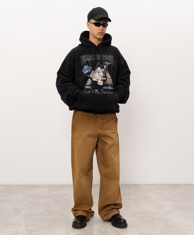 Vetements Черные худи с принтом MH27HD205Bm изображение 2