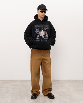 Vetements Черные худи с принтом MH27HD205Bm