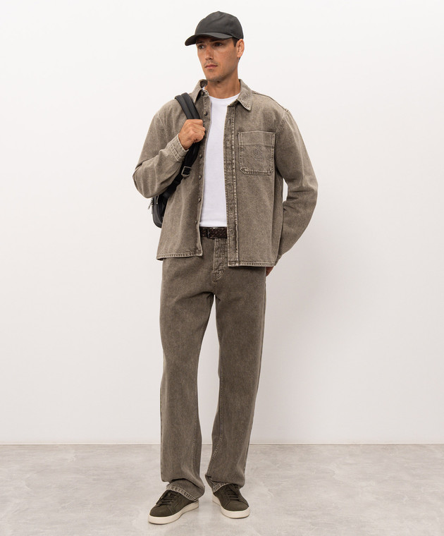 Trussardi Джинсы цвета хаки с вышивкой эмблемы P404HG04954NMJ390D80 изображение 2