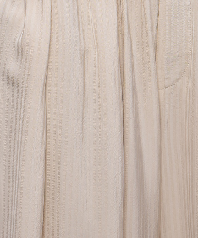 UMA WANG Бежеві штани Poetic в смужку UW3011 зображення 4