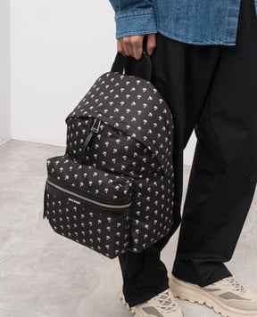 Palm Angels s Черный рюкзак в принт эмблемы mini Palms PMNB015S23FAB001