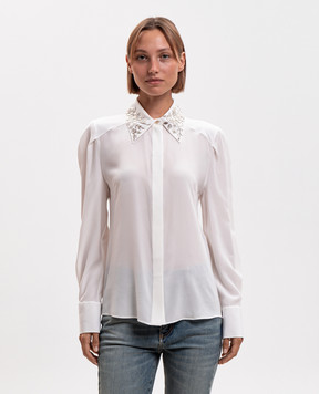 Alexander McQueen Блуза цвета айвори из шелка A0000UQBADT