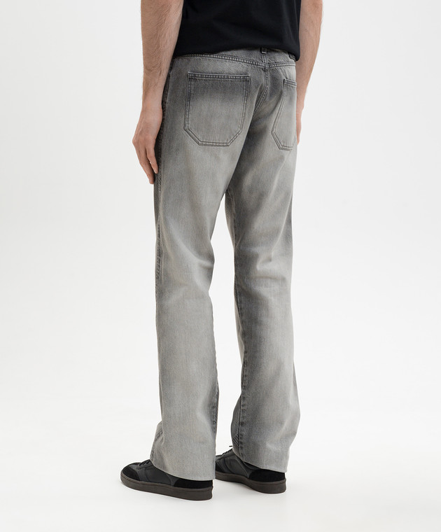 Off-White Серые джинсы с принтом Diag 44XYA195S26D001 изображение 4