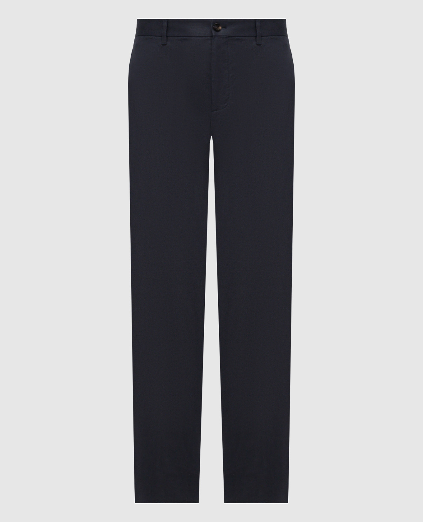 Темно-синие брюки из льна